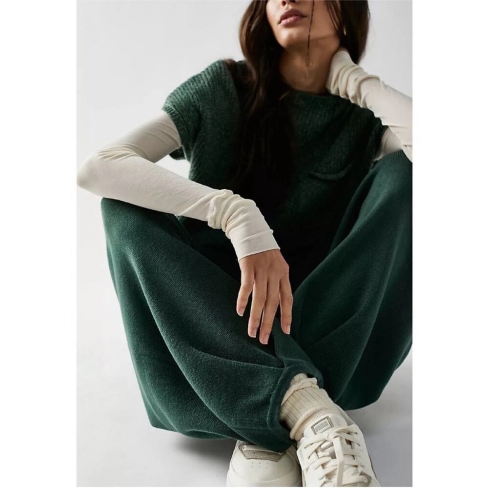 NWT! FREE PEOPLE Women’s MEDIUM Freya Sweater Set / Emerald Spell Combo CP25 - Picture 4 of 16